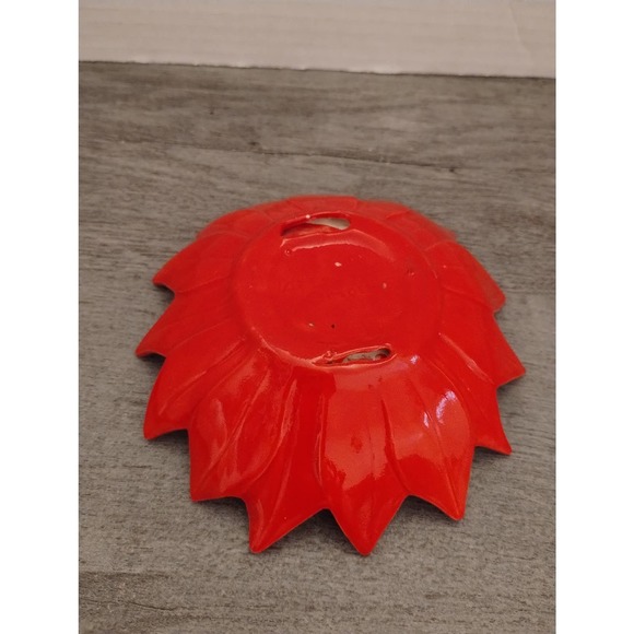 70s ATLANTIC MOLD Poinsettia Flower Trinket Dish - Picture 5 of 5